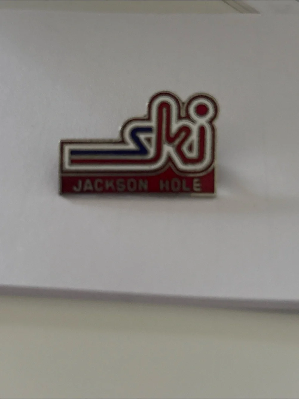 Jackson Hole Ski Enamel Pin - Red, White & Blue
